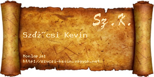 Szücsi Kevin névjegykártya