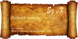 Szücsi Kevin névjegykártya
