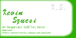 kevin szucsi business card